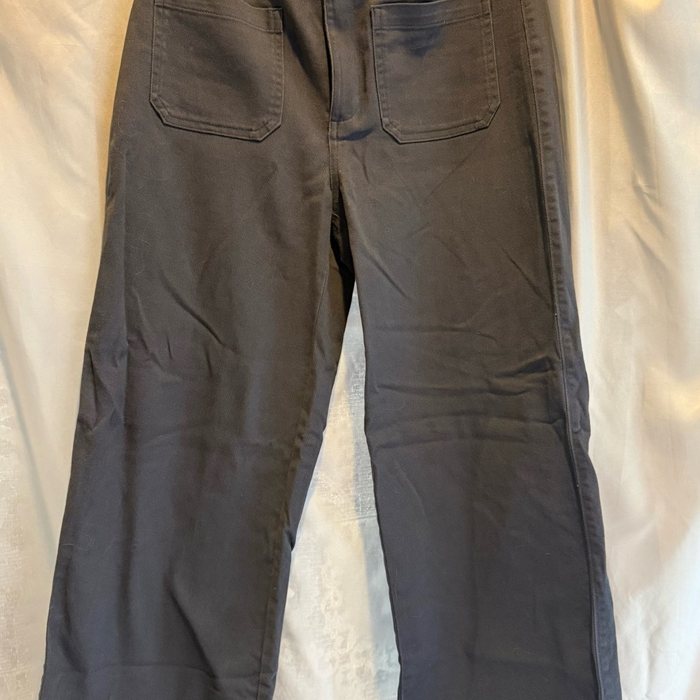 Loft.  Dark Grey Wide-Leg Utility Pants